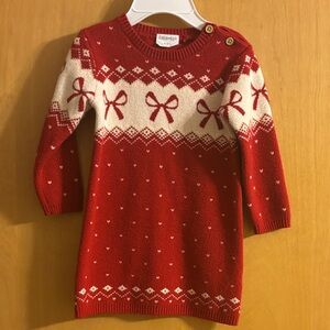 Red and White Kids Casual Dress